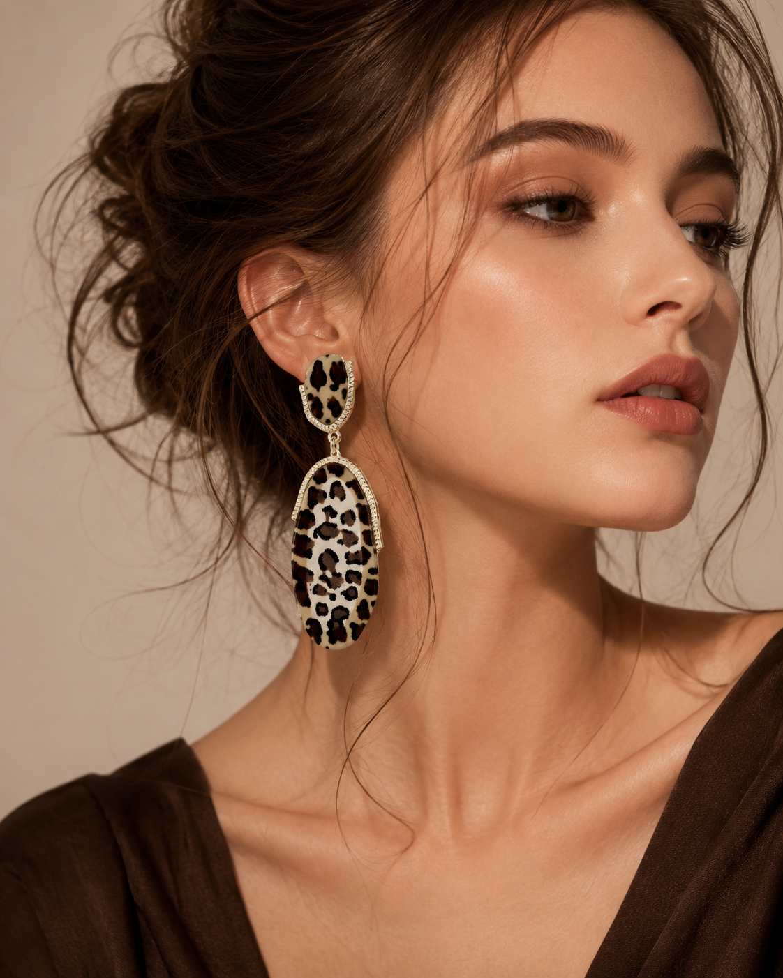 Leopard Print Statement Earrings | Bold Geometric Dangle Earrings for Women | Lightweight Fashion Jewelry Gift