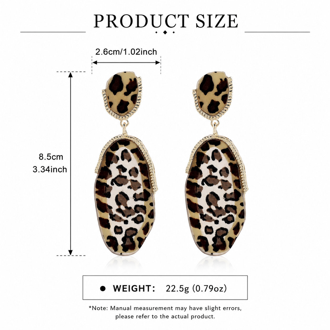 Leopard Print Statement Earrings | Bold Geometric Dangle Earrings for Women | Lightweight Fashion Jewelry Gift